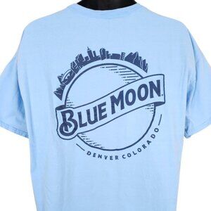 Blue Moon Brewing T Shirt Mens Size XL Blue Beer Breweriana Denver Colorado